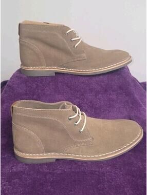 Franco Fortini Men's Hudson Lace Up Chukka Boot Shoes, Taupe Size 8